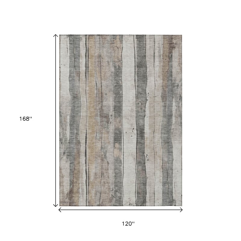 HomeRoots Striped Transitional Rectangle Outdoor Rug