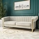 preview thumbnail 12 of 18, Mid-Century Channel Tufted Velvet Sofa with Metal Legs