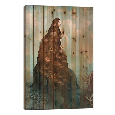 Virgin Island Water Print On Wood by Catrin Welz-Stein - Multi-Color