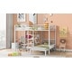 preview thumbnail 24 of 34, Luxury Full Over Twin Metal Bunk Bed with Built-in Desk, Shelves and Ladder, Large Storage Space, Sturdy and Durable