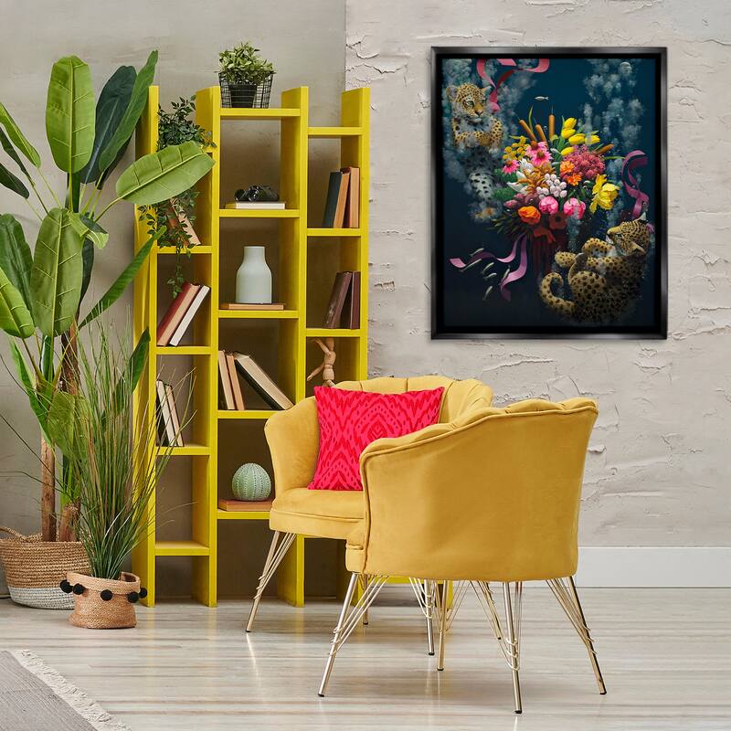 Stupell Bouquet with Leopards Underwater Framed Floater Canvas Wall Art Design By Heather Gauthier