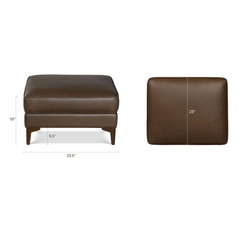 Poly & Bark Essex Genuine Italian Leather Rectangular Ottoman