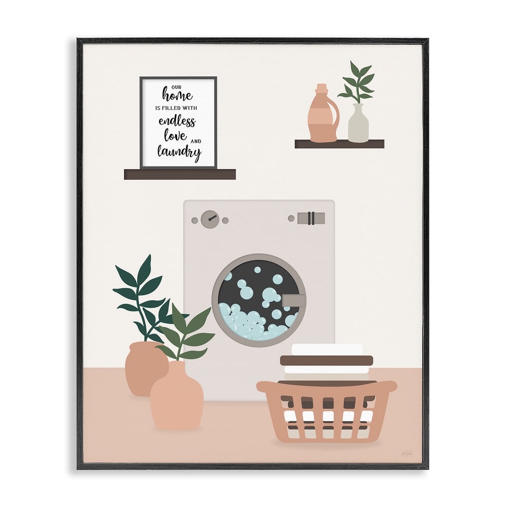 Stupell Modern Family Laundry Phrase Framed Giclee Art Design By Natalie Carpentieri