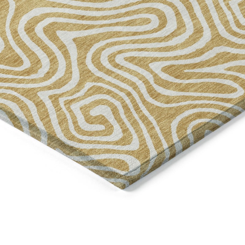 HomeRoots Abstract Transitional Rectangle Outdoor Rug