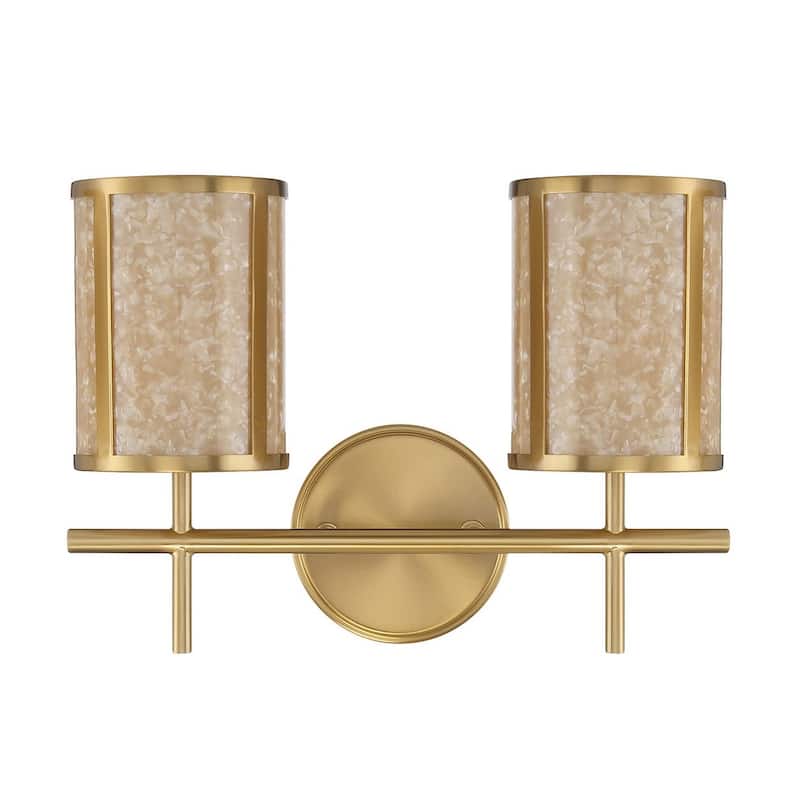 Warm Brass Two Light Bathroom Vanity from the Camden Collection - Warm Brass