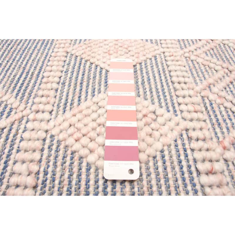 ECARPETGALLERY Braid weave Sienna Pink Wool Rug - 5'1 x 7'6