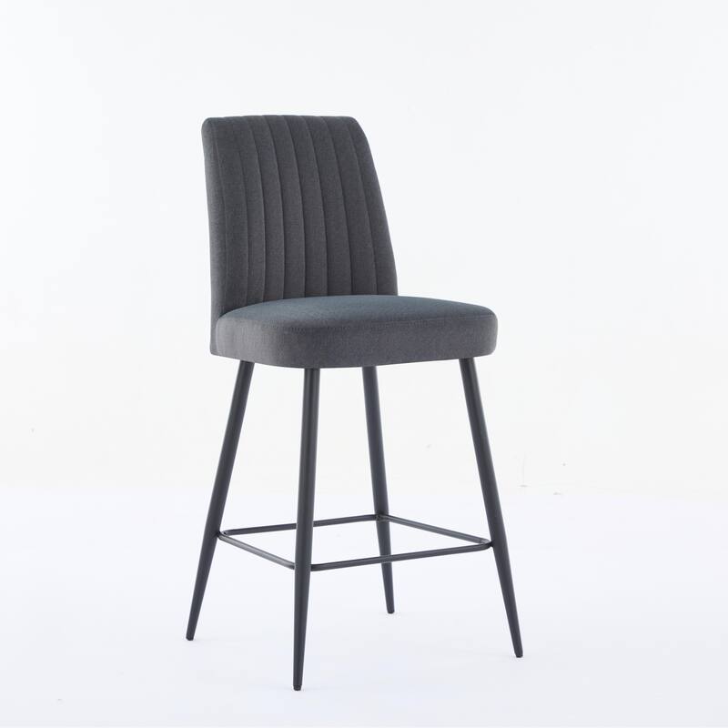 Modern Metal Frame Bar Stool Set of 2 with Sponge Seat 300lb Capacity 39.76