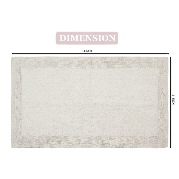 dimension image slide 28 of 50, Home Weavers Luxury Collection 100% Cotton Reversible Bathroom Washable Rug Soft and Absorbent bath Rug Non Slip