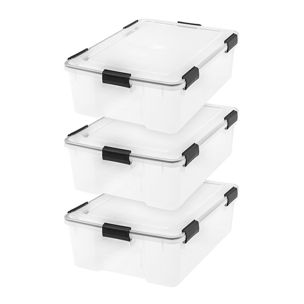41 Qt. WEATHERTIGHT Storage Box in Clear (3-Pack). Opens flyout.