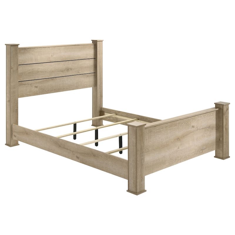 Oakglen Panel Bed Weathered Oak - California King