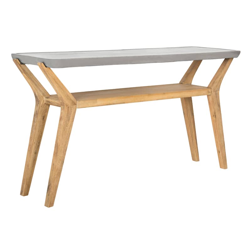 SAFAVIEH Naemi Dark Grey Modern Concrete Indoor/ Outdoor Console - 55.1" x 17.7" x 29.5" - 55Wx18Dx30H