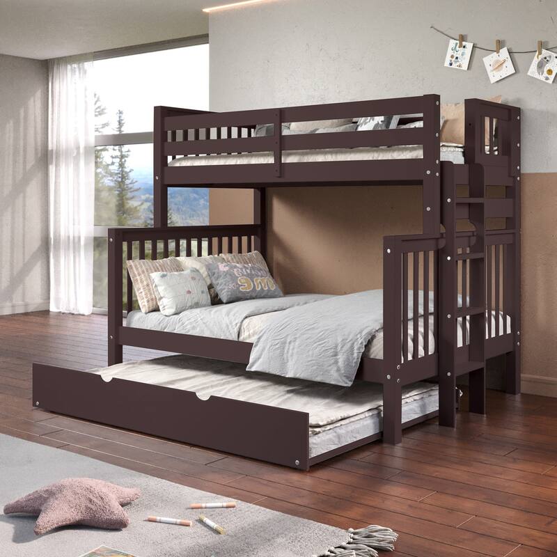 Taylor & Olive Trillium Twin over Full Bunk Bed Ladder, Full Trundle