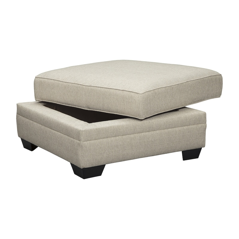 Signature Design by Ashley​ Luxora Light Tan Contemporary Square Storage Ottoman