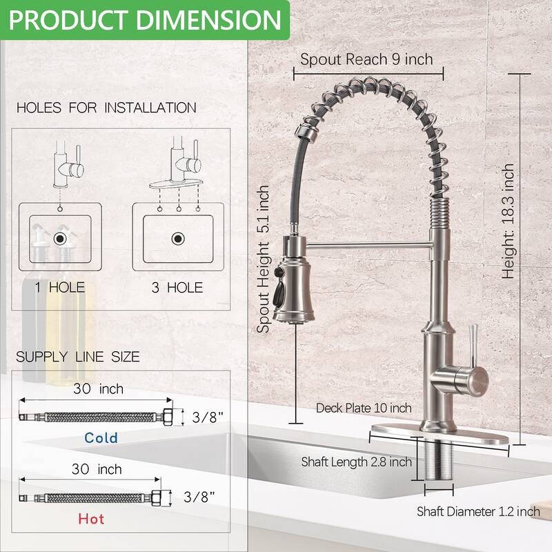 AITINKAN Edison Pull-Down Spray Kitchen Faucet