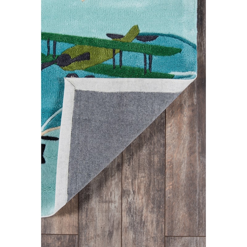 Momeni Lil Mo Whimsy Sky Aviator Hand-Tufted and Hand-Carved Rug