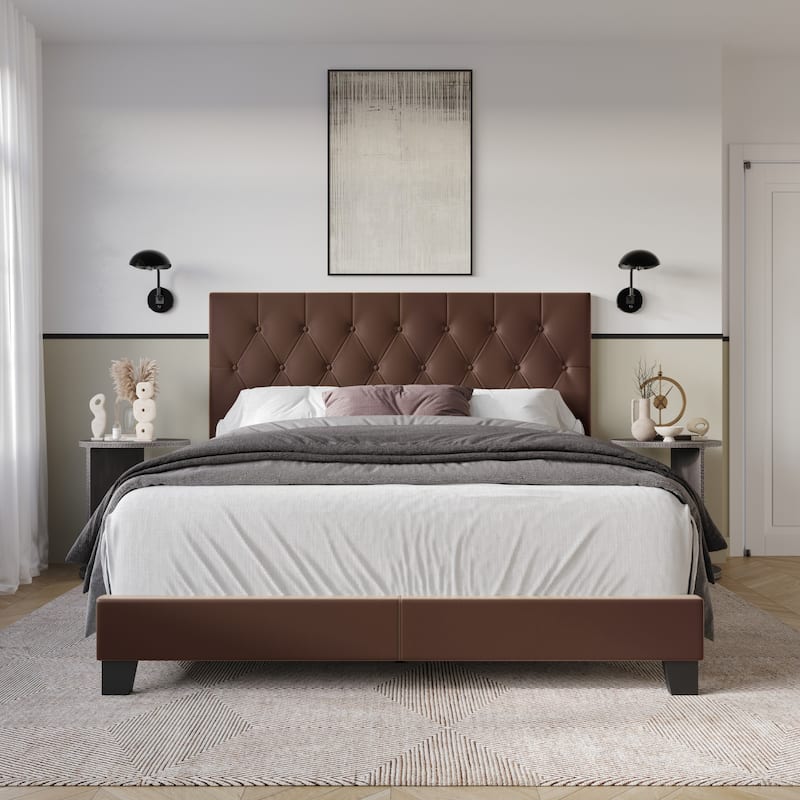 Clayfell Craseli Upholstered Bed - Queen - Brown