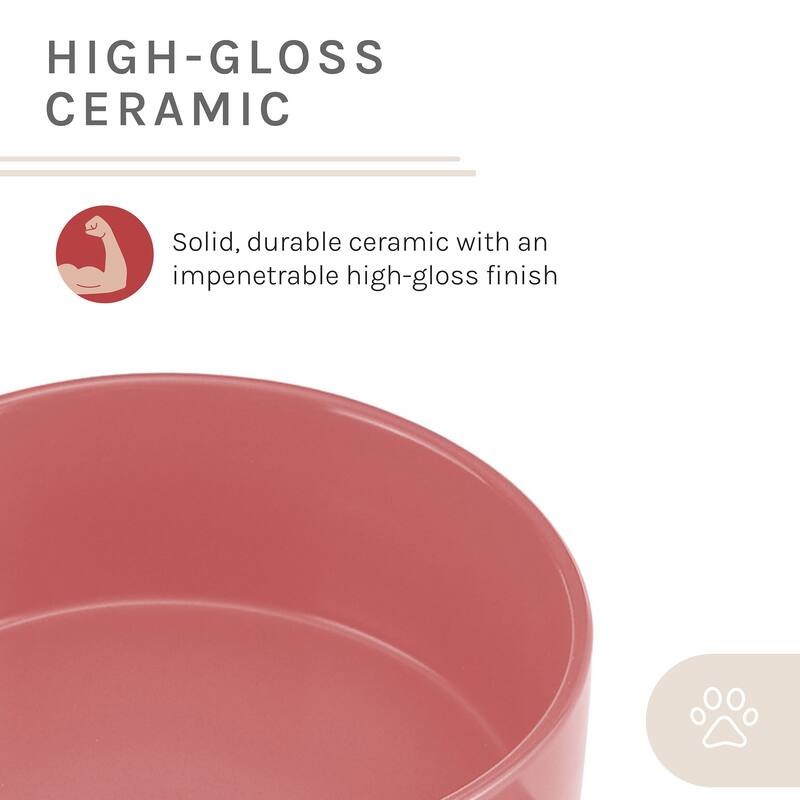 Coco Dual Pet Bowl with Wood Stand 5.11'' in Pink - 10.8