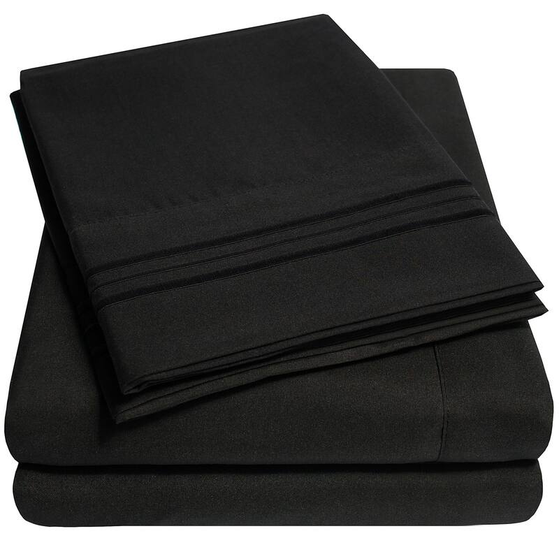Deep Pocket Soft Microfiber 4-piece Solid Color Bed Sheet Set - Twin Xl - Black