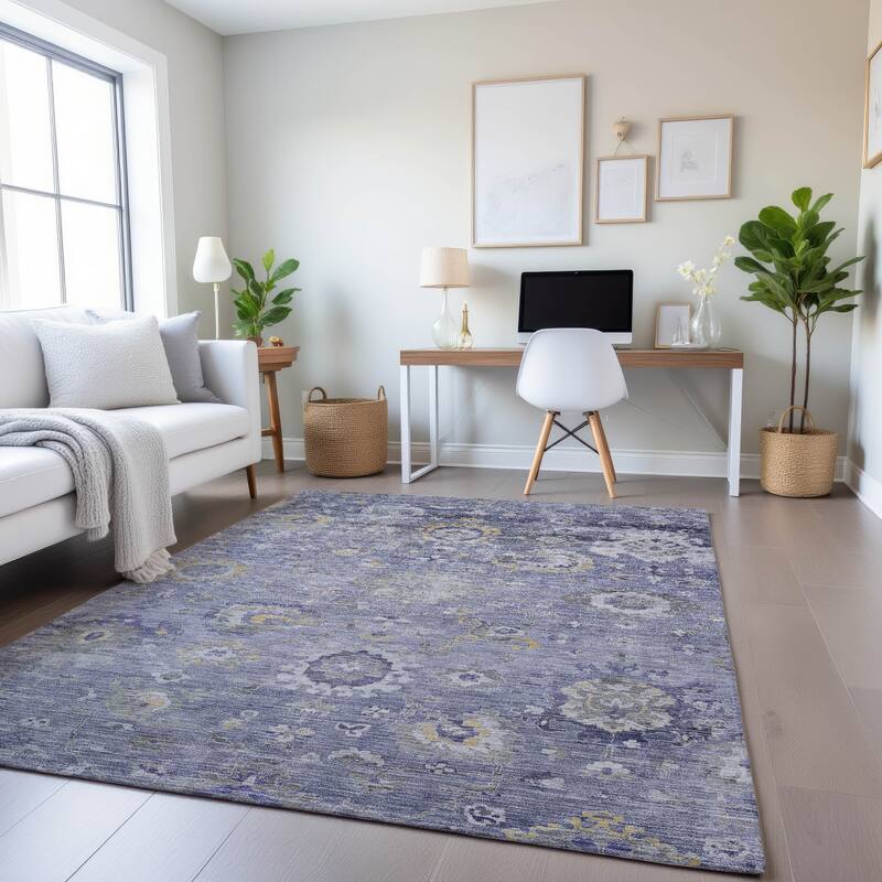 Premium Washable Super Soft Traditional Vintage Mayfield Rug - Lavender - 3' x 5'