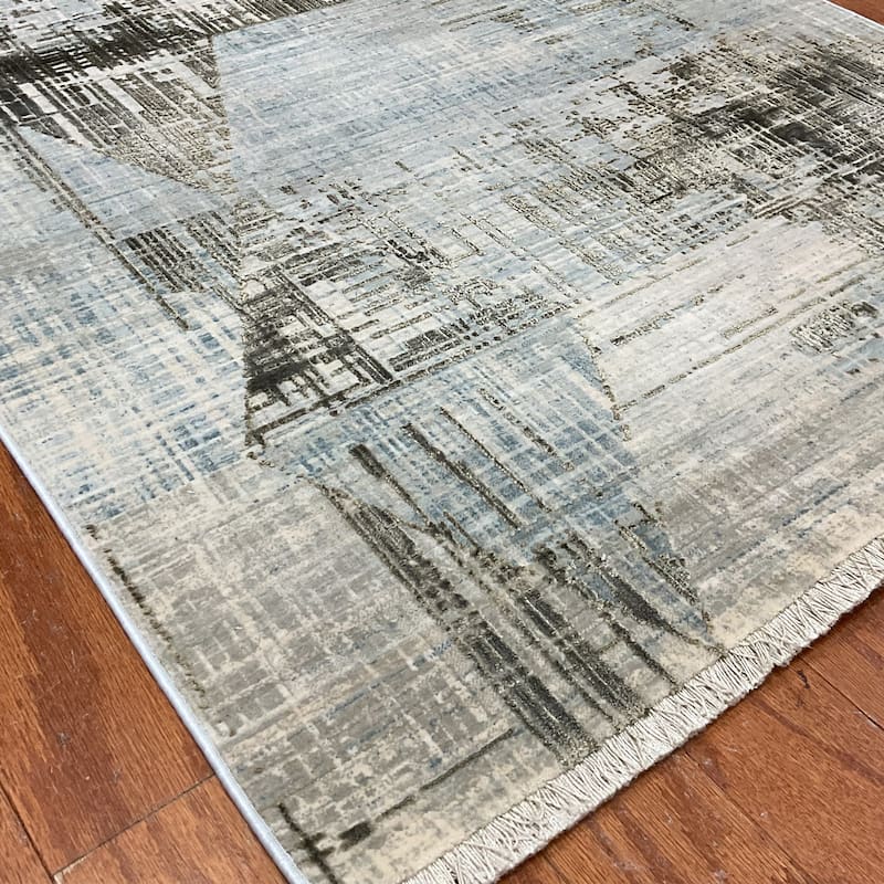 HERAT ORIENTAL Turkish Modern Erased Design Wool & Silk Rug - 2'7" x 4'11"