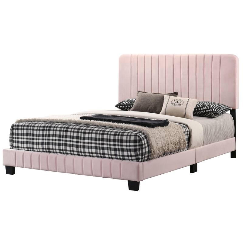 Modern Pink Full Bed, Durable Material, Easy Assembly, Stylish Design for Contemporary Bedrooms