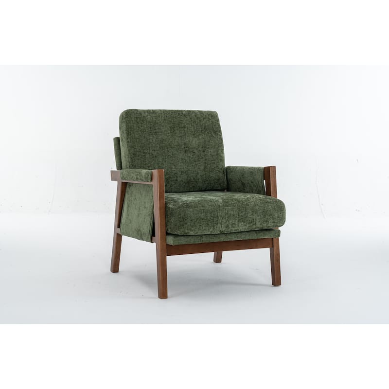 Mid-Century Modern Accent Chairs ,Modern Accent Chair,Chair with Soft Waist Cushion,Ergonomic Lounge Chairs - Green