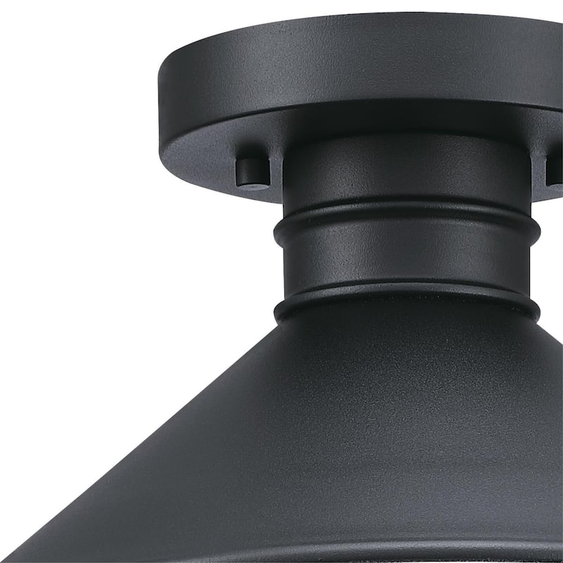 Westinghouse Lighting Watts Creek 11-Inch One-Light Outdoor Semi-Flush Mount, Textured Black Finish - 1-Light