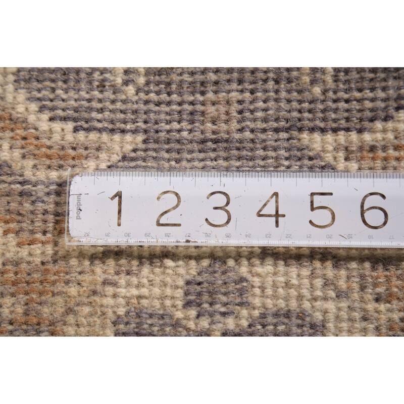 Oushak Indian Runner Rug Hand-Knotted Wool Carpet - 2'7" x 9'9"