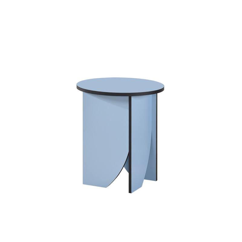 Zoe Modern Round Laminated Wood Accent End Table