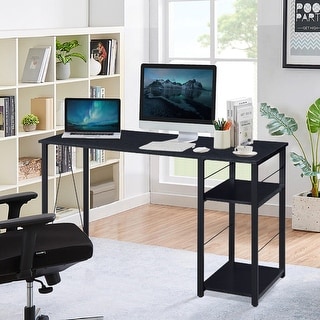 Topcraft Computer Desk with Open Shelves, Black - Bed Bath & Beyond ...