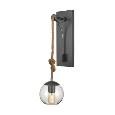 Elk Home Haute Collar Pewter With Clear Blown Glass 1 Light Sconce