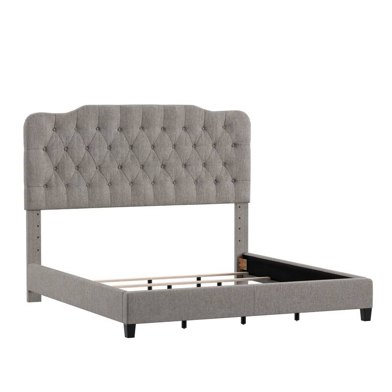 Ginny Adjustable Diamond-tufted Camel Back Bed by iNSPIRE Q Classic