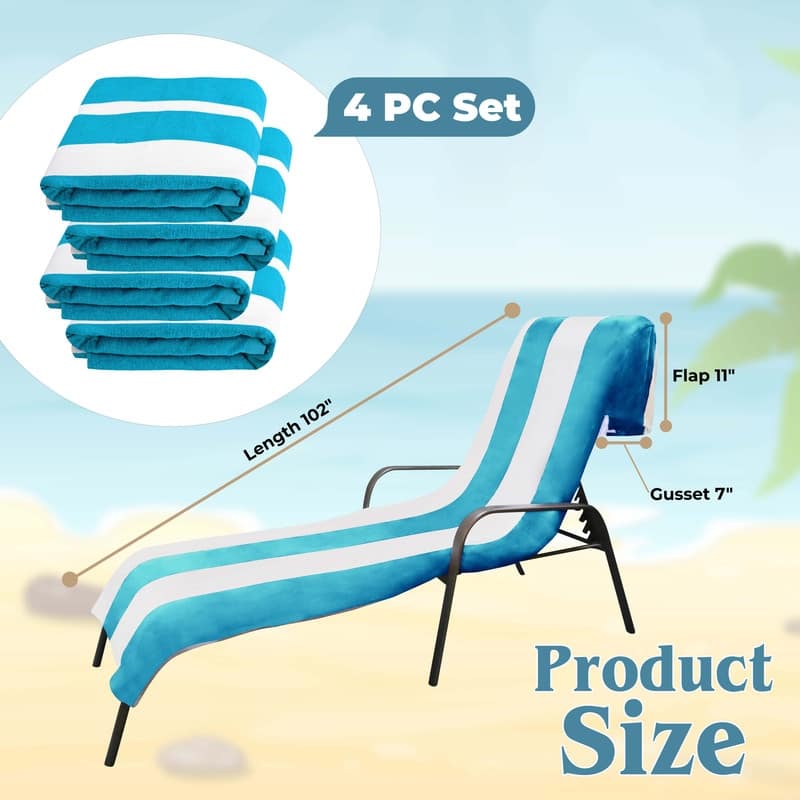 Superior Cabana Cotton Towel/ Chaise Lounge Chair Cover