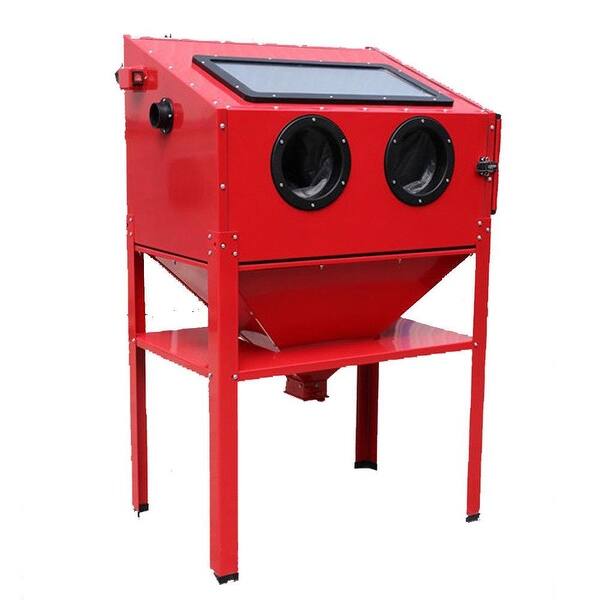 60 Gallon Sandblast Cabinet, Air Sandblasting Large Cabinet Red - On ...