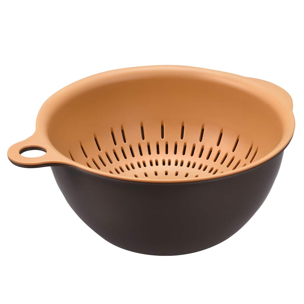 Strainer Colander Bowl Set, Small Double Layer Drain Basin and Basket - 24cm x 20cm x 9cm