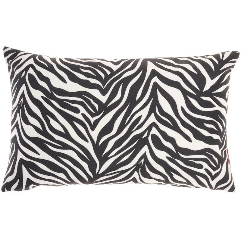 Mina Victory Outdoor Pillows Floral Stripe Multicolor Throw Pillow