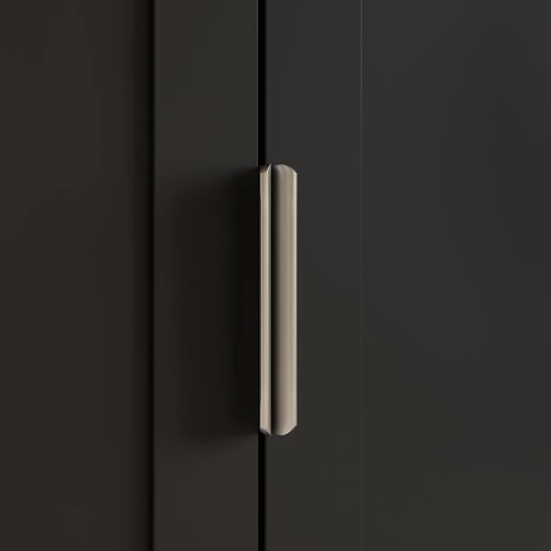 Bookshelves Tall Black Storage Cabinet with Doors, 90.6" Freestanding Pantry Cabinet, Modern Vertical Organizer