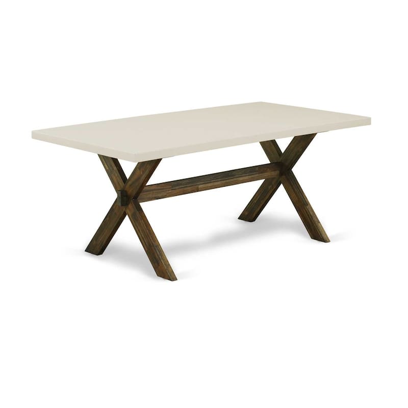 Modern 9-Piece Dining Set - Rectangular Table & 8 Parsons Chairs - Hardwood Construction