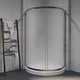 preview thumbnail 22 of 25, OVE Breeze Round Corner Shower Kit with Frosted Glass Sliding Door and Shower Base Pan (Walls not Included)