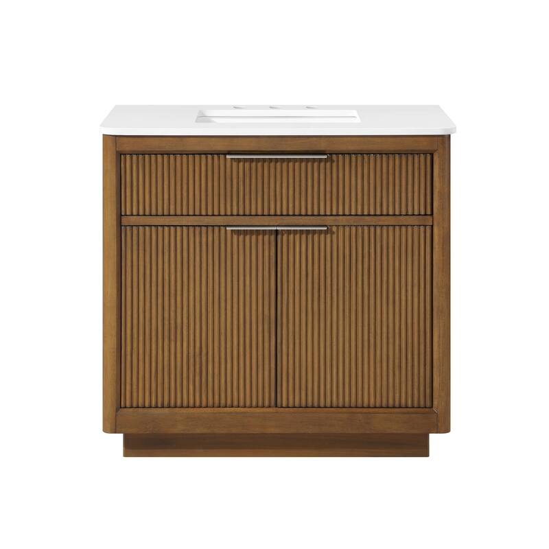 OVE Xander Bathroom Vanity with White Engineered Stone Top