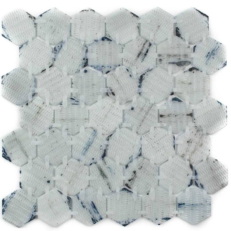 The Tile Life Eterna Hex 2x2 Saona Glass Mosaic Floor, Backsplash & Wall Tile