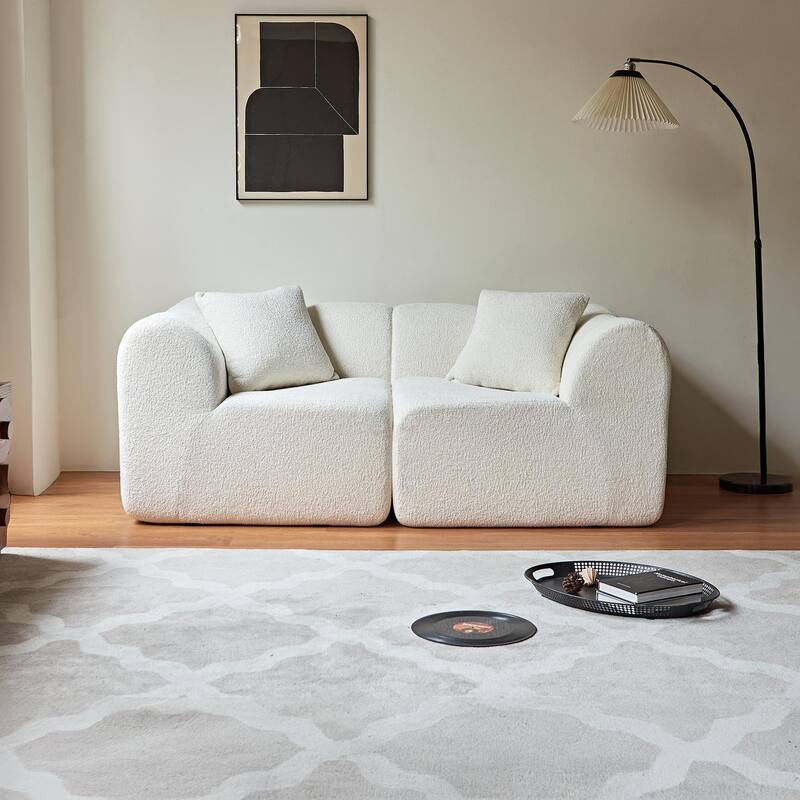 Velvet 2-Seater Sofa Couch, Chaise Lounge Sofa with High-Density Cushions, Corduroy Loveseat Sofa Recliner Sofa