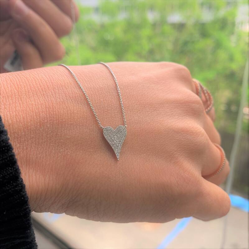 Joelle Collection Diamond Pave Heart Pendant 1/2 Cttw.14K Gold - Heart Necklace