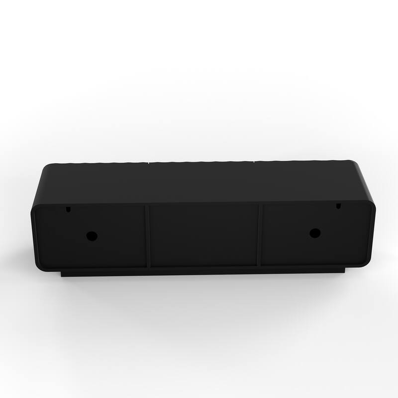 58" TV Console, Modern Spiral Wave Design TV Stand with Storage Cabinet and 2 Drawers