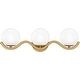 preview thumbnail 1 of 6, Spherical 3-Light Aged Brass Bath Light