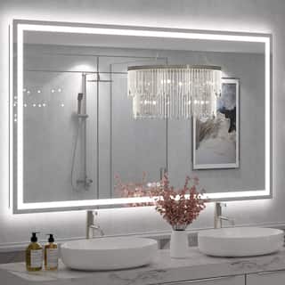 Large LED Bathroom Mirror with UL Listed, Front and Backlit, Anti-Fog