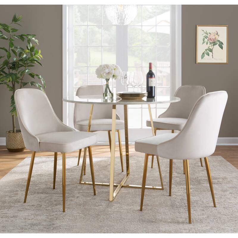 Silver Orchid Naldi Contemporary-Glam Velvet Dining Chair (Set of 2)