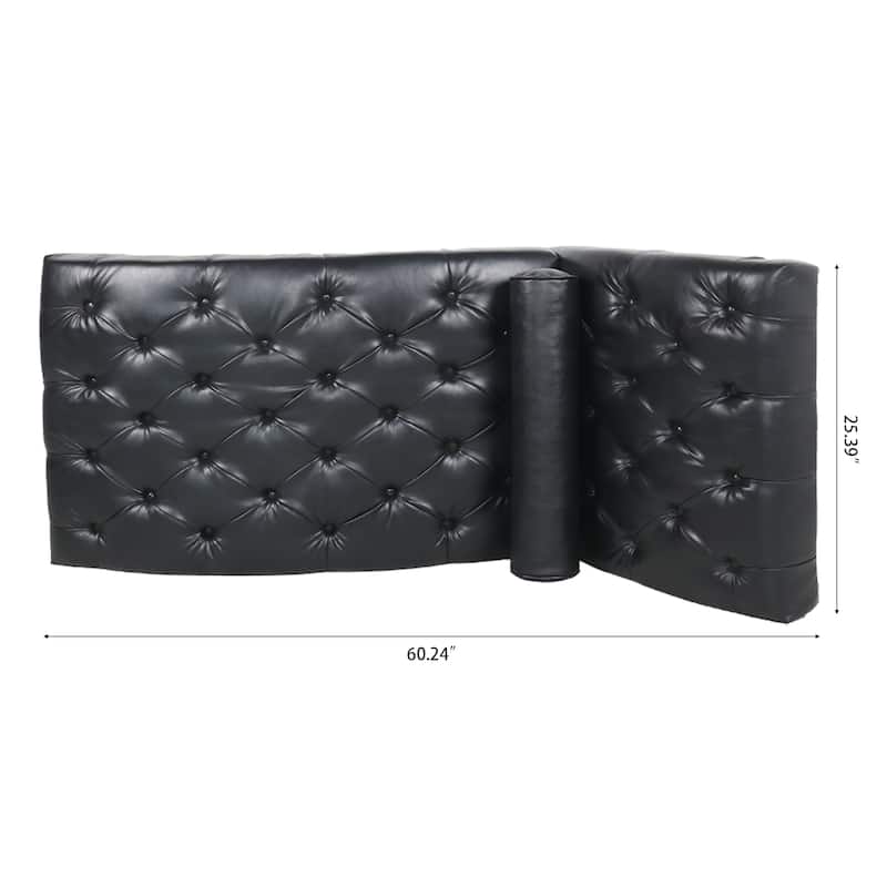25.39" PU Upholstered Buttons Tufted Chaise Lounge Chair