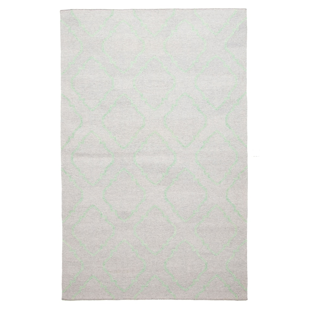 ECARPETGALLERY Flat-Weave Ankara FW Grey Wool Kilim - 5'1 x 8'0