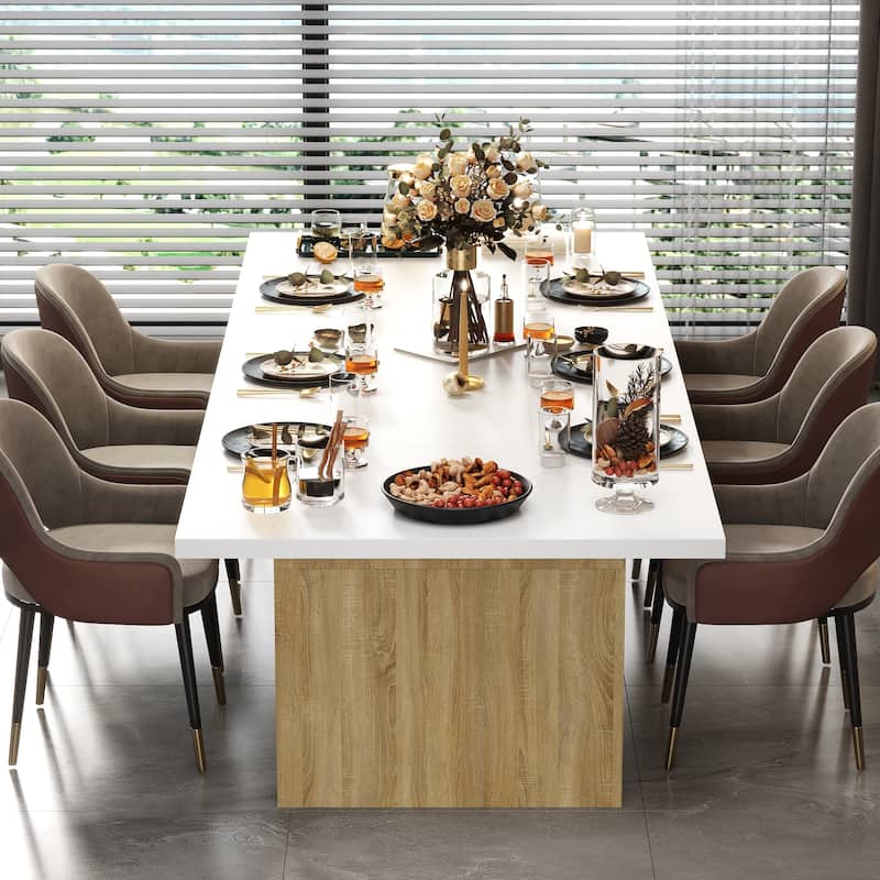 Large 118" Wood Dining Table,Meeting Table for Dining,Office Room - 126"L